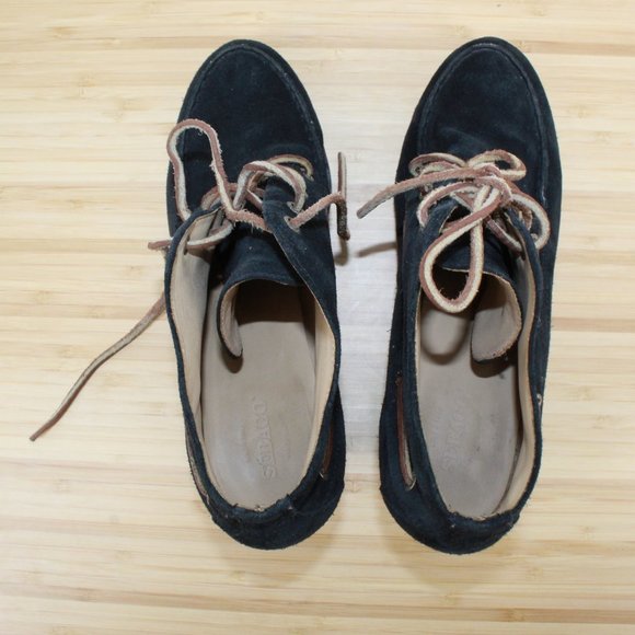 Sebago Ashton 360 Moc Black Suede Lace-up Ankle Heeled Booties Size 11 M - Picture 8 of 9